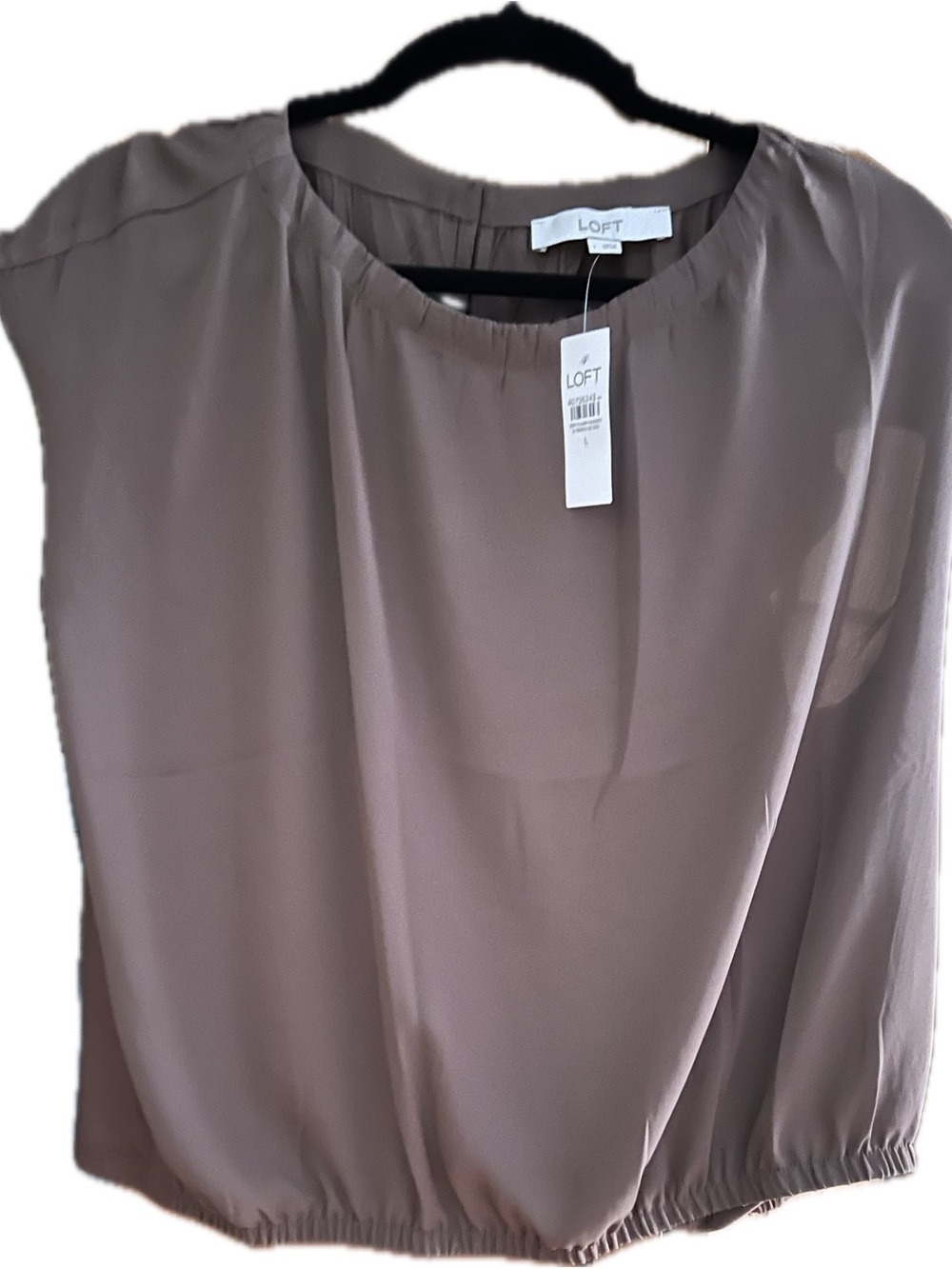 LOFT Taupe Blouson-Sleeve Women's Top